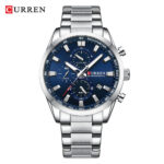 Curren 8445 Luxury Brand Watch for Men (Silver+Blue)
