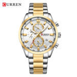 Curren 8445 Luxury Brand Watch for Men (Silver+Gold+White)