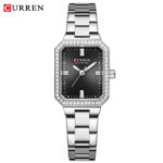 Curren 9102 Women’s Stainless Steel Watch (Silver+Black)