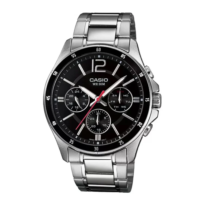 Casio Enticer MTP-1374D-1AVDF Analog Wrist Watch for Men (Silver+Black)