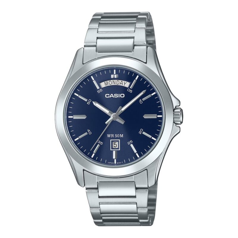 Casio MTP-1370D-2A2VDF Enticer Quartz Mens Watch (Silver+Blue)