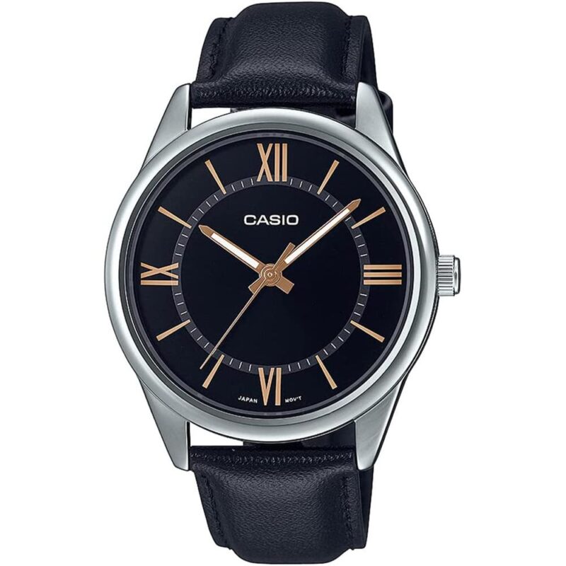 Casio MTP-V005L-1B5UDF Leather Strap Watch For Men (Black)