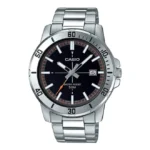 Casio MTP-VD01D-1E2VUDF Enticer Black Dial Stainless Steel Watch (Silver+Black)