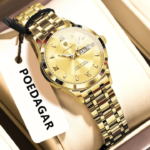 Poedagar 503 Luxury Luminous Watch For Woman (Gold)