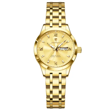 Poedagar 503 Luxury Luminous Watch For Woman (Gold)