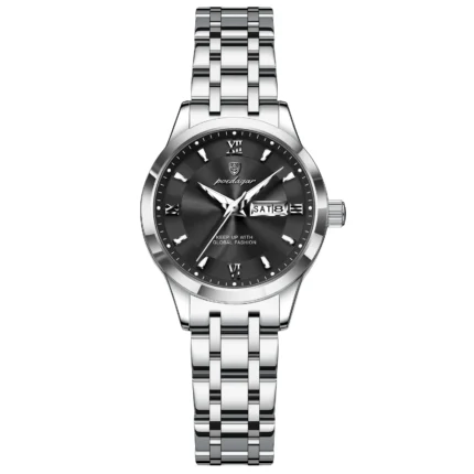 Poedagar 503 Luxury Luminous Watch For Woman (Silver+Black)
