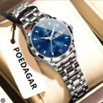Poedagar 503 Luxury Luminous Watch For Woman (Silver+Blue)