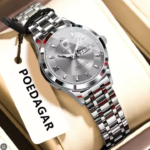 Poedagar 503 Luxury Luminous Watch For Woman (Silver+Grey)