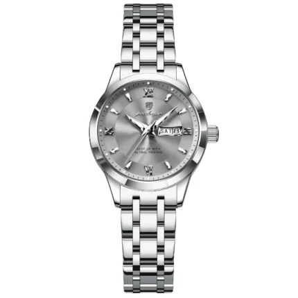 Poedagar 503 Luxury Luminous Watch For Woman (Silver+Grey)
