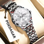 Poedagar 503 Luxury Luminous Watch For Woman (Silver+White)