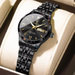 Poedagar 504 Luxury Luminous Watch For Woman (Black)