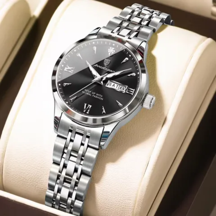 Poedagar 504 Luxury Luminous Watch For Woman (Silver+Black) Poedagar 504 Luxury Luminous Watch For Woman (Silver+Black)