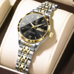 Poedagar 504 Luxury Luminous Watch For Woman (Silver+Gold+Black)