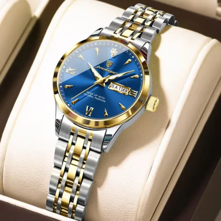 Poedagar 504 Luxury Luminous Watch For Woman (Silver+Gold+Blue) Poedagar 504 Luxury Luminous Watch For Woman (Silver+Gold+Blue)