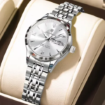 Poedagar 504 Luxury Luminous Watch For Woman (Silver+White)