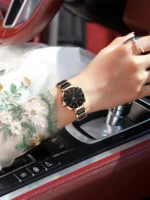 Poedagar 505 Luxury Quartz Wrist Watch Ceramic Strap For Women