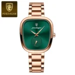 Poedagar 783 Waterproof Luxury Female Watch (Rose Gold+Green)