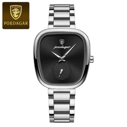 Poedagar 783 Waterproof Luxury Female Watch (Silver+Black)