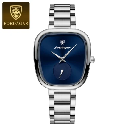 Poedagar 783 Waterproof Luxury Female Watch (Silver+Blue)