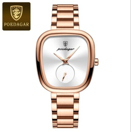 Poedagar 783 Waterproof Luxury Female Watch(Rose+White)