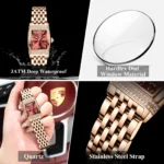 Poedagar 799 Luxury Stainless Steel Fashion Quartz Watch For Woman Features