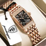 Poedagar 799 Luxury Stainless Steel Fashion Quartz Watch For Woman (Rose Gold+Black)