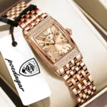Poedagar 799 Luxury Stainless Steel Fashion Quartz Watch For Woman (Rose Gold+Gold)