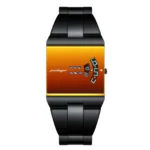 Poedagar 857 Premium Rectangle Quartz Mens Watch with Stainless Steel Strap (Black+Gold)