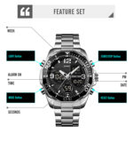 Skmei 1649 Dual Time Sport Stainless Steel Watch Features 01