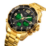 Skmei 1649 Dual Time Sport Stainless Steel Watch (Gold+Black)