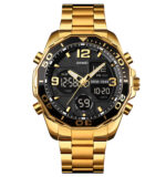 Skmei 1649 Dual Time Sport Stainless Steel Watch (Gold+Black)