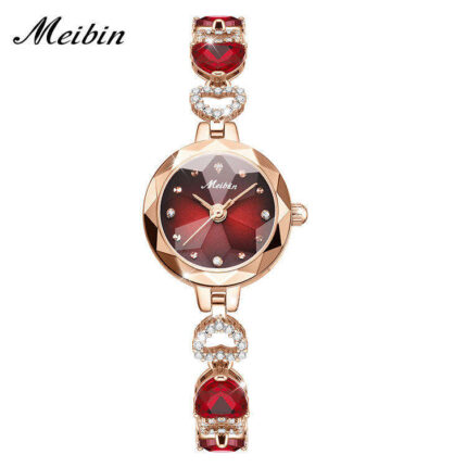 Meibin 1751 Fashion Quartz Bracelet Watch For Women (Red)