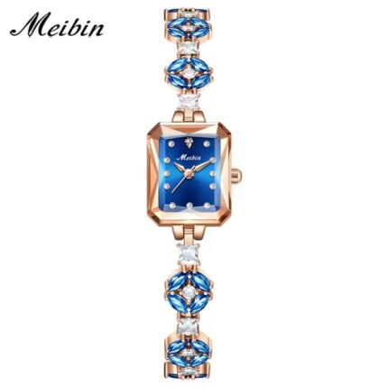 Meibin 1860 Luxury Quartz Bracelet Watch For Women (Blue)
