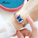 Meibin 1860 Luxury Quartz Bracelet Watch For Women (Blue) - Image 2