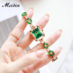 Meibin 1860 Luxury Quartz Bracelet Watch For Women (Green)